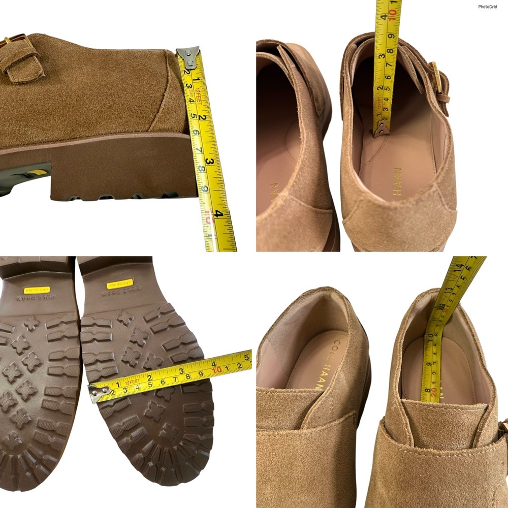 NWOB Cole Haan Greenwich Monk Strap Golden Toffee Suede Loafers Size 9.5B - Picture 15 of 16